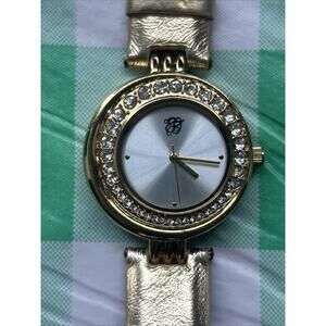 Elizabeth Taylor Gold Tone Rhinestone Bezel Women’s Quartz Watch